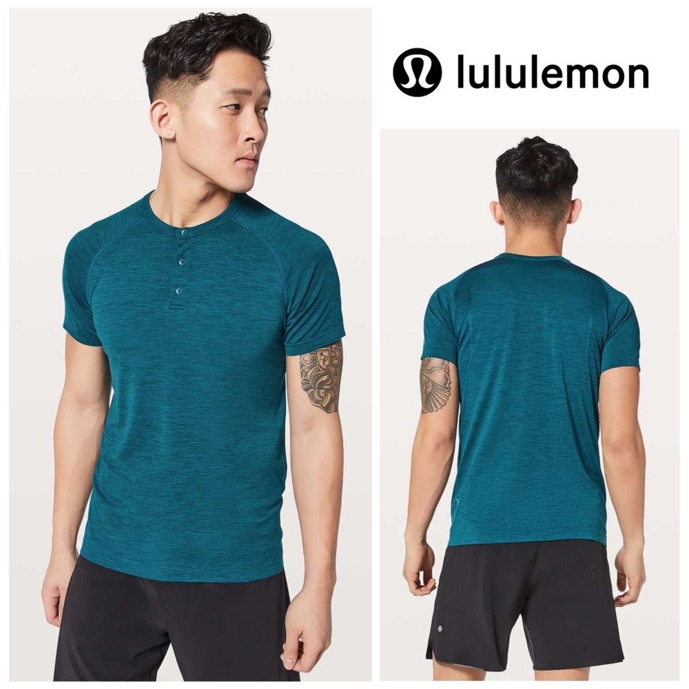 Lululemon Metal Vent Tech Short Sleeve Henley
in Night Diver / Capri - Picture 2 of 6